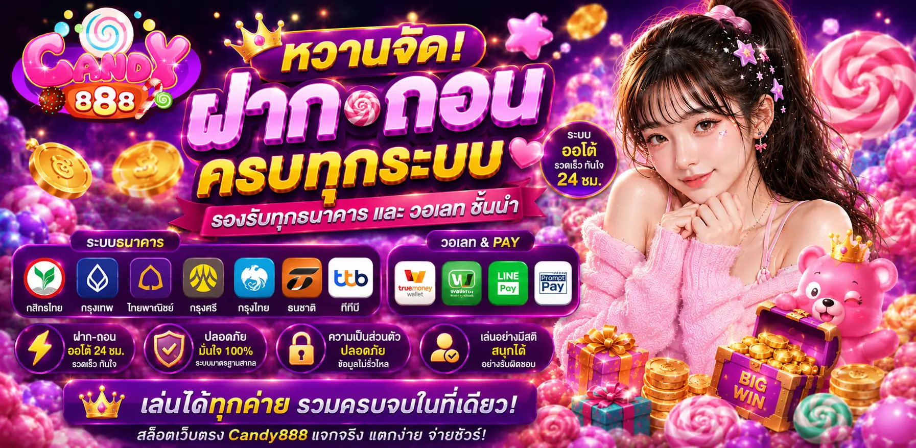 CANDY888 คาสิโนออนไลน์ ระบบทันสมัย รองรับมือถือ